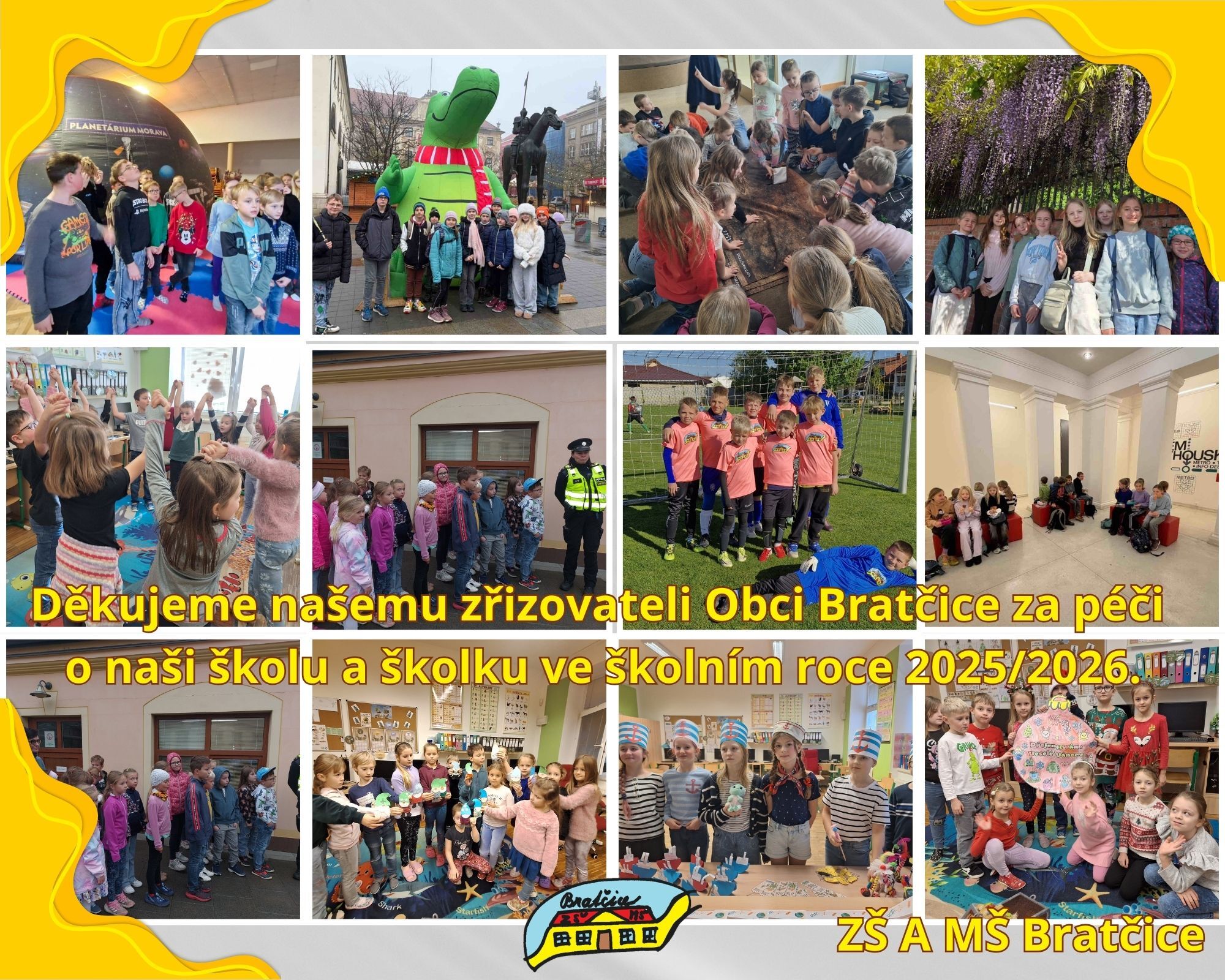 PODĚKOVÁNÍ OBCI BRATČICE