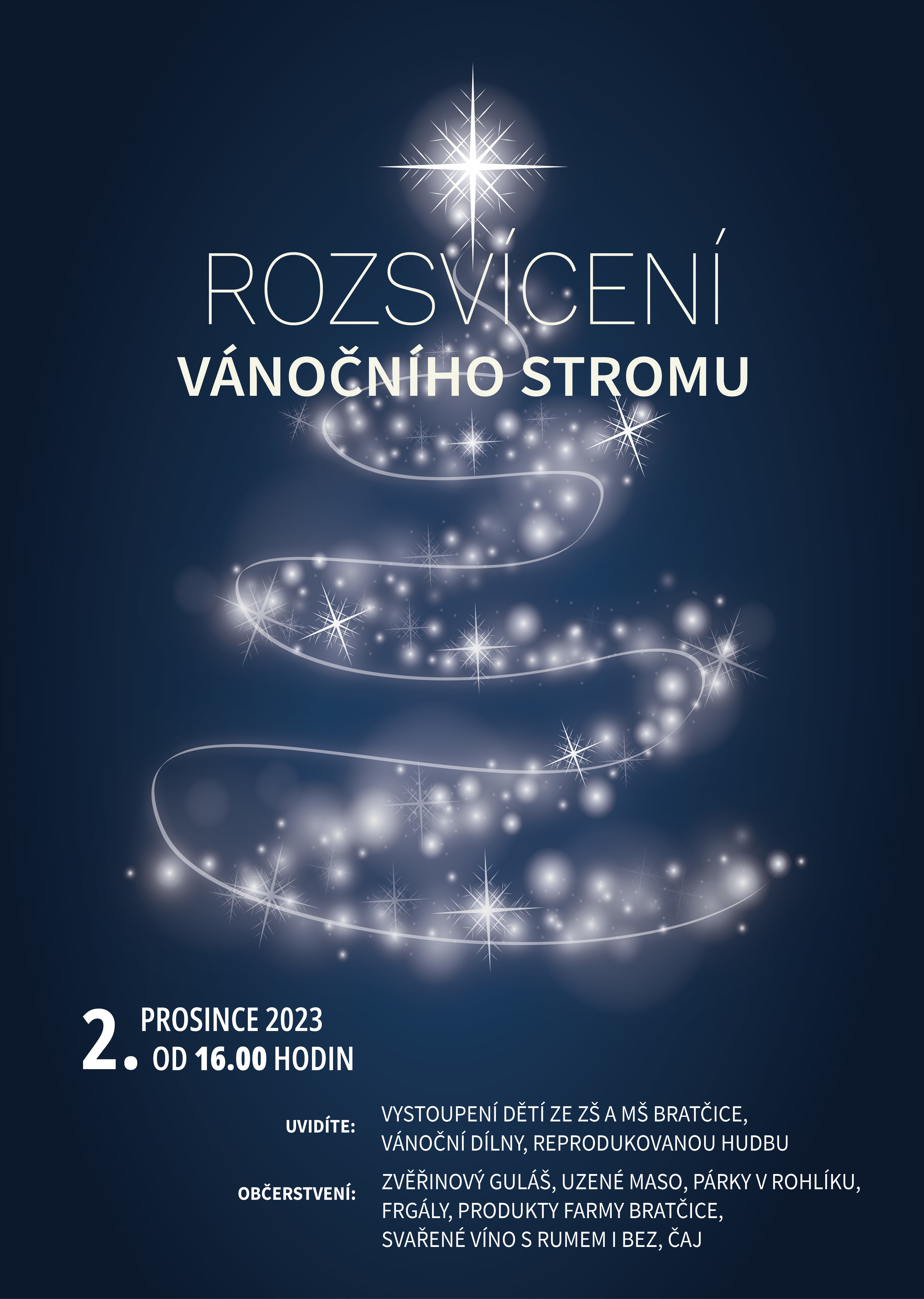 Rozsvícení vánočního stromu v Bratčicích 